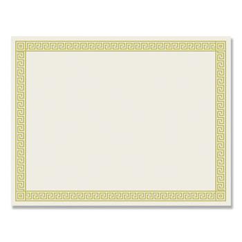 Great Papers! Foil Border Certificates, 8.5 x 11, Ivory/Gold, Channel, 12/Pack