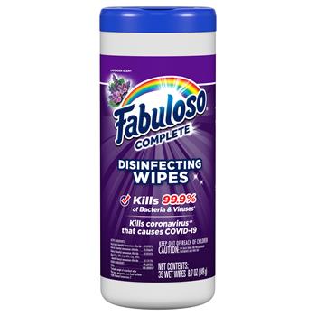 Fabuloso&#174; Complete Disinfecting Wipes, Lavender, 35 Wipes/Bottle, 8 Bottles/CS