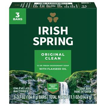 Irish Spring Bar Soap, Clean Fresh Scent, 3.75oz, 18/Carton