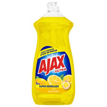 Ajax Dish Detergent, Lemon Scent, 28 oz Bottle, 9/Carton