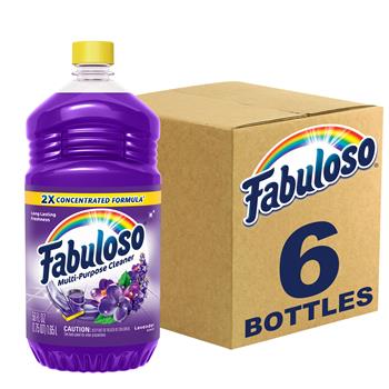 Fabuloso Multi-Purpose Cleaner, 2X Concentrated Formula, Lavender Scent, 56 oz, 6/Carton