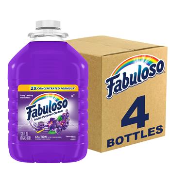 Fabuloso Multi-Purpose Cleaner, 2X Concentrated Formula, Lavender Scent, 128 oz, 4/Carton