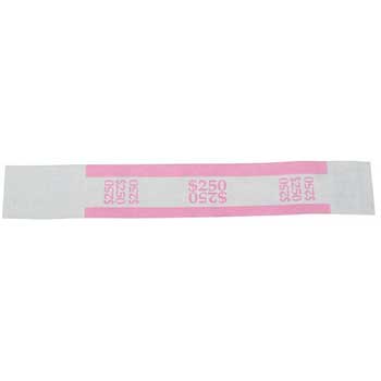CONTROLTEK Currency Straps, $250, Pink, 1000/BX
