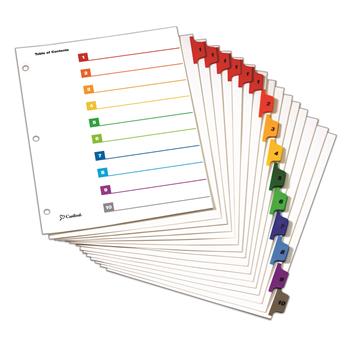 Cardinal&#174; Traditional OneStep Index System, 10-Tab, 1-10, Letter, Multicolor, 6 Sets