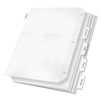 Cardinal Poly Ring Binder Pockets, 8-1/2 x 11, Clear, 5/Pack