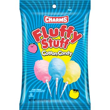 Charms Fluffy Stuff Cotton Candy, 2.5 oz., 24 Bags/Case