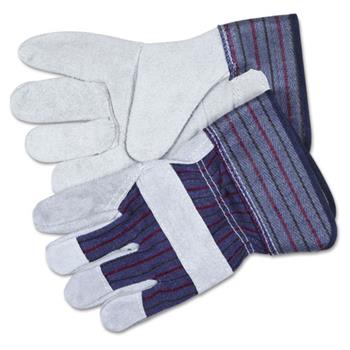 Memphis Split Leather Palm Gloves, Gray, Pair