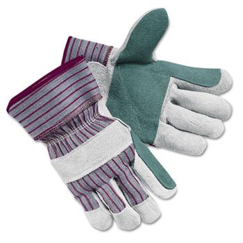 Memphis Economy Leather Palm Gloves, Extra Large, Striped, 12/PK
