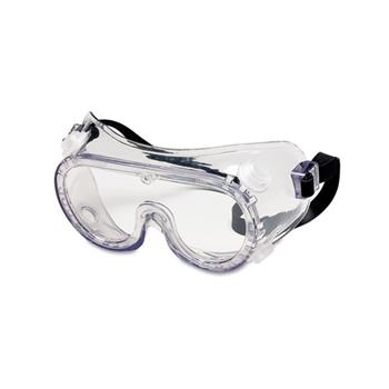 Crews Chemical Safety Goggles, Clear Lens, Indirect Vent, Rubber Strap, 36/BX