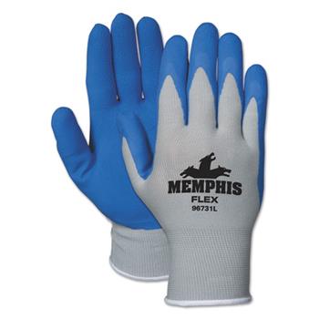 Memphis Memphis Flex Seamless Nylon Knit Gloves, Large, Blue/Gray, Dozen