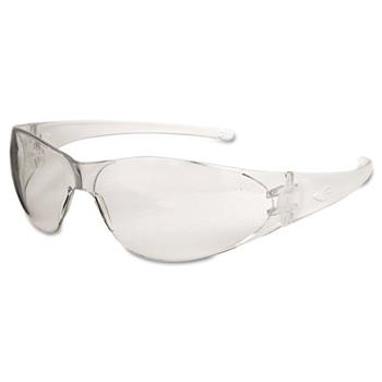 Crews Checkmate Safety Glasses, Clear Temple, Clear Lens, Anti Fog