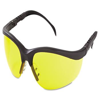 Crews Klondike Protective Eyewear, Black Frame, Amber Lens