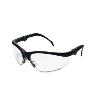 Crews Klondike Plus Safety Glasses, Black Frame, Clear Lens