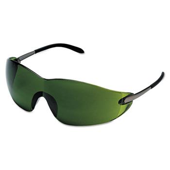 Crews Blackjack Protective Eyewear, Chrome Frame, Green Lens, 3.0 Diopter