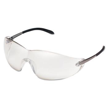 Crews Blackjack Protective Eyewear, Chrome Lens, Indoor/Out, Safety Glass