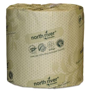 Cascades PRO North River Standard Toilet Paper, 2-ply, 4 x 3 3/16, 500/Roll, 96/Carton