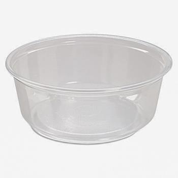 Chef&#39;s Supply Deli Container, Plastic, Round, 8 oz, Clear, 500/Case