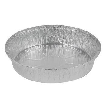 Chef&#39;s Supply Food Container, Aluminum, Silver, Round, 9 in., 500/CS