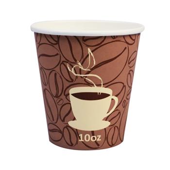 Chef&#39;s Supply Paper Hot Cups, Coffee Bean, 10 oz. Squat,1000/CT