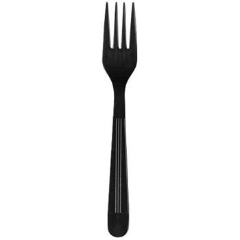 Chef&#39;s Supply Forks, Heavy Weight, Plastic, Black, 1000 Forks/Case