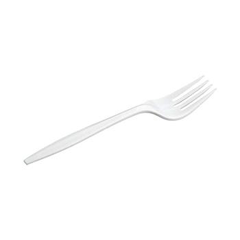 Chef&#39;s Supply Plastic Cutlery, Mediumweight Fork, White, 1000/CS