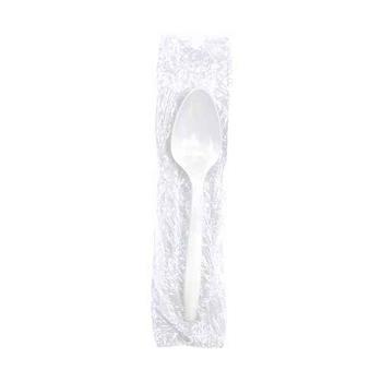 Chef&#39;s Supply Individually Wrapped Teaspoons, Medium Weight, Plastic, White, 1000 Teaspoons/Case
