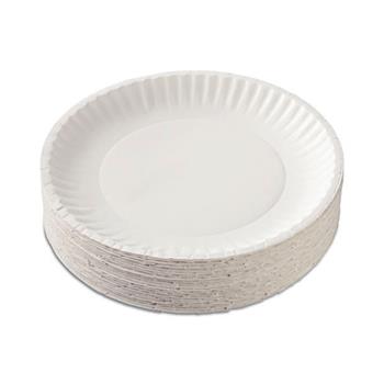 Chef&#39;s Supply Round Coated Plates, Paper, 9&quot;, White, 1000 Plates/Carton