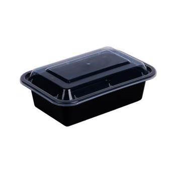 Chef&#39;s Supply Microwaveable Takeout Container, Rectangular, 12 oz, Black, 150/Case