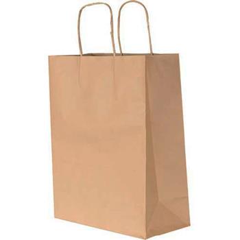 Chef&#39;s Supply Super Royal Paper Shopping Bags With Handles, 65 lb, 14&quot; L x 10&quot; W x 15-3/4&quot; H, Kraft, 200 Bags/Bundle