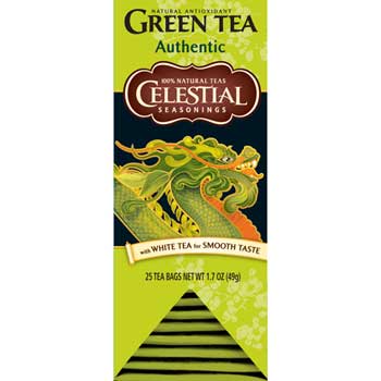 Celestial Seasonings Green Tea, Tea Bags, 25/BX