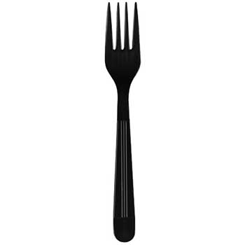 Crystalware Ambiance Forks, Heavy Weight, Plastic, Black, 1000 Forks/Case