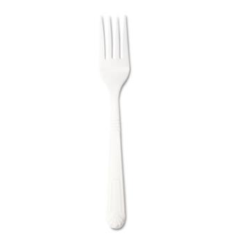 Crystalware Ambiance Forks, Heavy Weight, Plastic, White, 1000 Forks/Carton
