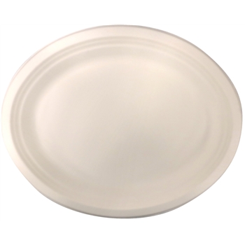 Crystalware EcoDine Oval Plate,Compostable Bagasse, 10&quot; X 12.5&quot;, 500/CS