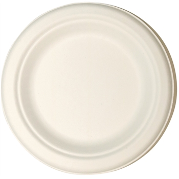Chef&#39;s Supply Compostable Round Plates, Bagasse, 6&quot;, White, 1000 Plates/Case