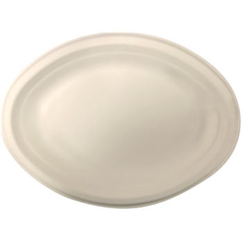 Chef&#39;s Supply Compostable Bagasse Plate, 7.5 in x 10 in, White, 500/Case