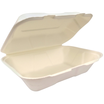 Crystalware EcoDine Clamshell,Compostable Bagasse, 9&quot; x 6&quot;, 150/CS
