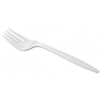 Crystalware Fork, Polypropylene Plastic,White, 1000/CS