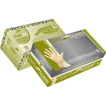 Safe Guard Powder-Free Latex Exam Gloves, Large, 100/BX