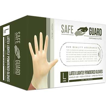 Safe Guard GP Lightly Powdered Gloves, Latex, Large, 1000/CT