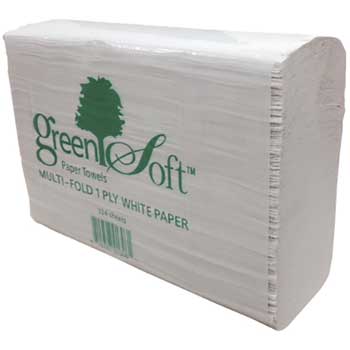 Silky Soft Multi-fold Paper Towels, 1-Ply, White, 4,008/Carton