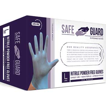 Safe Guard Powder-Free General Purpose Gloves, Nitrile, Small, 1000/CT