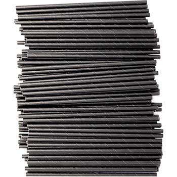 Sip N&#39;Joy by Crystalware Paper Straws, Black Unwrapped, 3200/CS