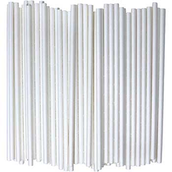 Sip N&#39;Joy by Crystalware Paper Straws, White Wrapped, 3200/CS