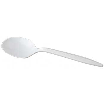 Crystalware Soup Spoons, Polypropylene Plastic, White, 1000/CS