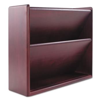 Carver Hardwood Double Wall File, Letter, Two Pocket, Mahogany