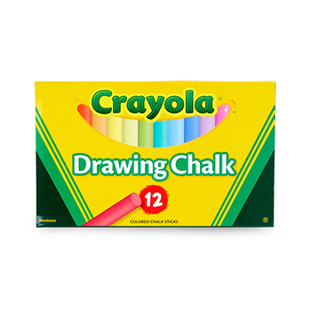 Crayola Colored Art Chalk, Assorted Colors, Sleeve Package, 12/ST