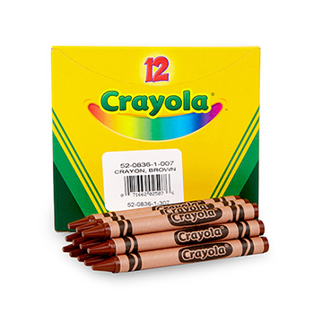Crayola Bulk Crayons, Regular Size, Brown, 12/BX