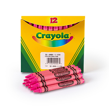 Crayola Bulk Crayons, Regular Size, Carnation Pink, 12/BX