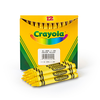 Crayola Bulk Crayons, Regular Size, Yellow, 12/BX