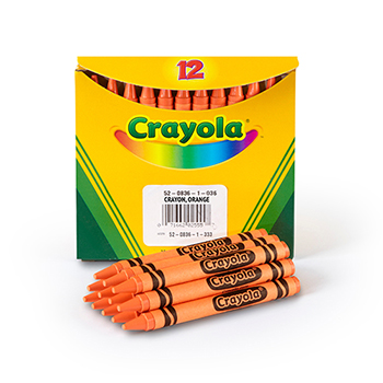 Crayola Bulk Crayons, Regular Size, Orange, 12/BX